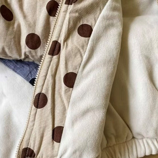 Raya Padded Polka Dot Bomber Jacket